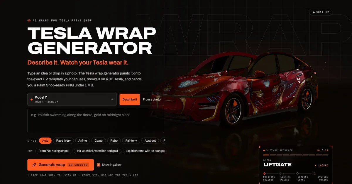 Tesla Wrap Generator screenshot 1