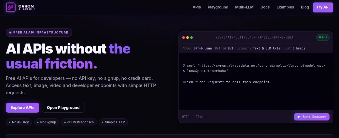 CVRON API HUB screenshot 2
